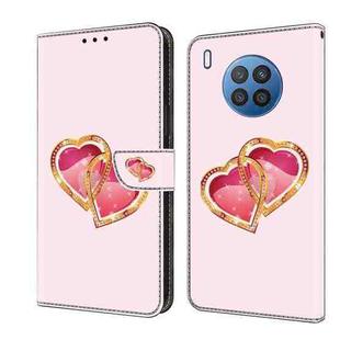 For Honor 50 Lite Crystal Painted Leather Phone case(Love Peach)
