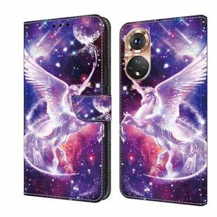 For Honor 50 Pro Crystal Painted Leather Phone case(Unicorn)