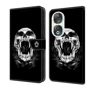 For Honor 90 Crystal Painted Leather Phone case(Skull)