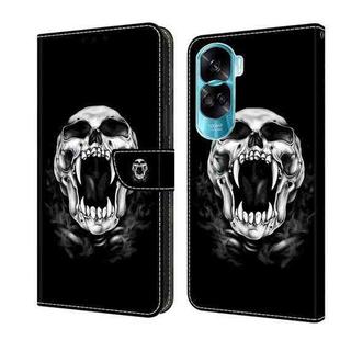 For Honor 90 Lite Crystal Painted Leather Phone case(Skull)