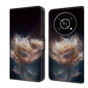 For Honor X9 4G/5G/X30/Magic4 Lite Crystal Painted Leather Phone case(Peony)