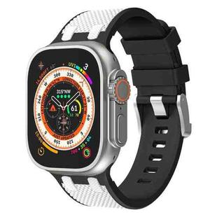 For Apple Watch Ultra 2 49mm Oak Silicone Watch Band(Black White)