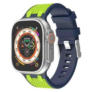 For Apple Watch Ultra 49mm Oak Silicone Watch Band(Blue Lime)