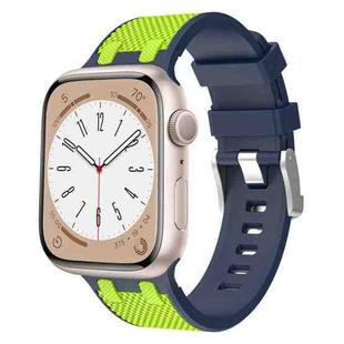 For Apple Watch Series 6 44mm Oak Silicone Watch Band(Blue Lime)