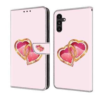 For Samsung Galaxy A05 Crystal Painted Leather Phone case(Love Peach)
