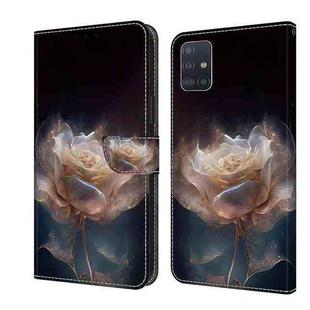 For Samsung Galaxy A31 Crystal Painted Leather Phone case(Peony)