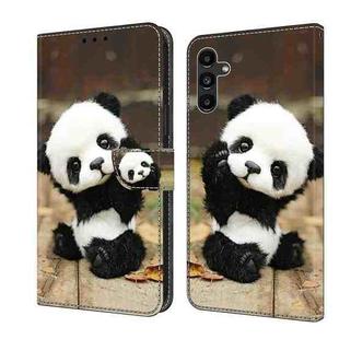 For Samsung Galaxy A34 5G Crystal Painted Leather Phone case(Panda)