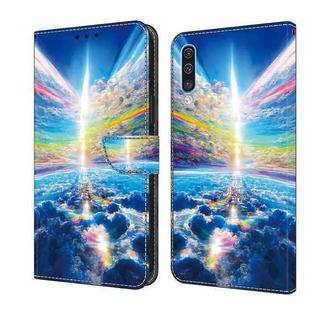 For Samsung Galaxy A50/A50s/A30s Crystal Painted Leather Phone case(Colorful Sky)