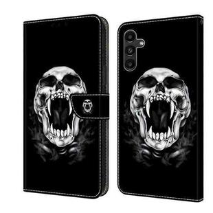 For Samsung Galaxy A55 5G Crystal Painted Leather Phone case(Skull)