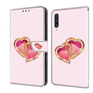 For Samsung Galaxy A70/A70s Crystal Painted Leather Phone case(Love Peach)