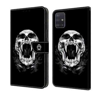 For Samsung Galaxy A71 5G Crystal Painted Leather Phone case(Skull)