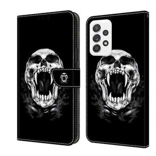 For Samsung Galaxy M53 5G Crystal Painted Leather Phone case(Skull)