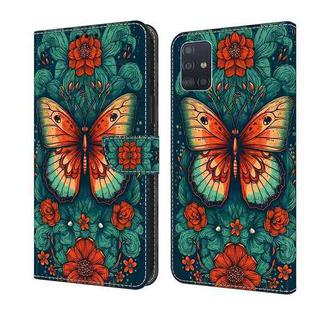 For Samsung Galaxy S20+ Crystal Painted Leather Phone case(Flower Butterfly)