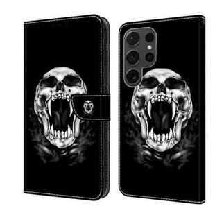 For Samsung Galaxy S23 Ultra 5G Crystal Painted Leather Phone case(Skull)