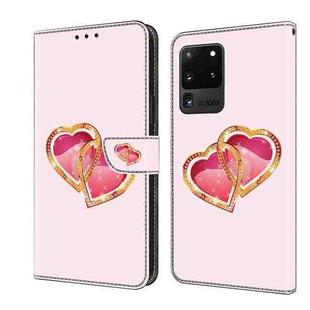 For Samsung Galaxy Note20 Ultra 5G Crystal Painted Leather Phone case(Love Peach)