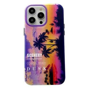 For iPhone 14 Pro Max Coconut Dual-side Laminating Laser Frosted Phone Case(Purple)