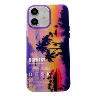 For iPhone 11 Coconut Dual-side Laminating Laser Frosted Phone Case(Purple)