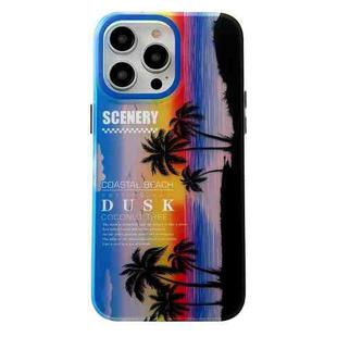 For iPhone 15 Pro Coconut Dual-side Laminating Laser Frosted Phone Case(Blue)