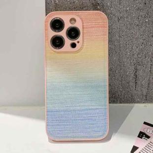 For iPhone 15 Pro PU Coated PC Hybrid TPU Phone Case(Gradient Pink)