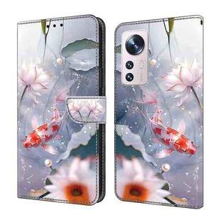 For Xiaomi 12 Crystal Painted Leather Phone case(Koi)