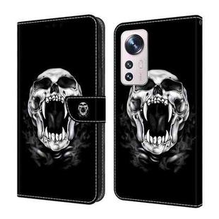 For Xiaomi 12 Pro Crystal Painted Leather Phone case(Skull)