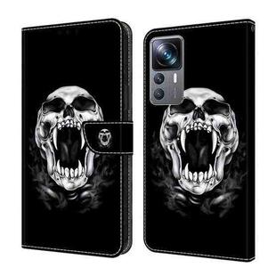 For Xiaomi 12T Pro Crystal Painted Leather Phone case(Skull)