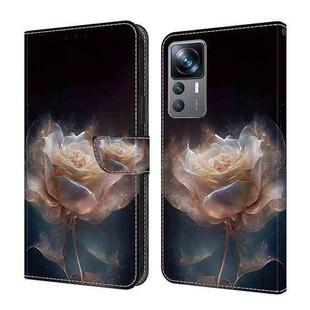 For Xiaomi 12T Pro Crystal Painted Leather Phone case(Peony)
