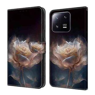 For Xiaomi 13 Pro Crystal Painted Leather Phone case(Peony)