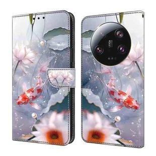 For Xiaomi 13 Ultra Crystal Painted Leather Phone case(Koi)