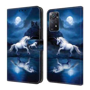 For Xiaomi Redmi Note 11 Pro 4G Global Crystal Painted Leather Phone case(White Horse)