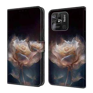 For Xiaomi Redmi 10C Global Crystal Painted Leather Phone case(Peony)