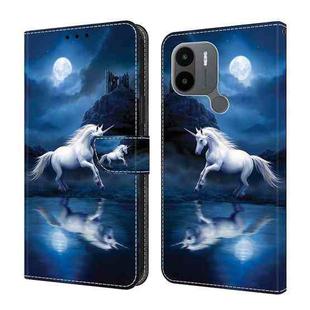 For Xiaomi Redmi A1/A1+ Crystal Painted Leather Phone case(White Horse)