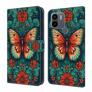 For Xiaomi Redmi A1/A1+ Crystal Painted Leather Phone case(Flower Butterfly)