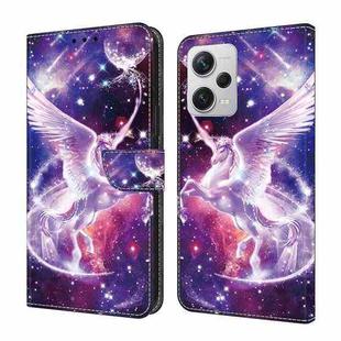 For Xiaomi Redmi Note 12 Pro 5G Global Crystal Painted Leather Phone case(Unicorn)