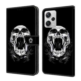 For Xiaomi Redmi Note 12 Pro 5G Global Crystal Painted Leather Phone case(Skull)