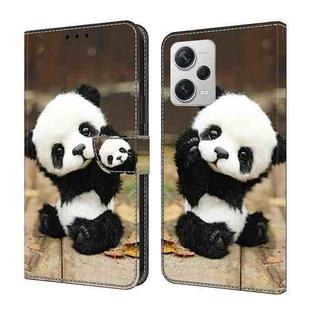 For Xiaomi Redmi Note 12 Pro 5G Global Crystal Painted Leather Phone case(Panda)