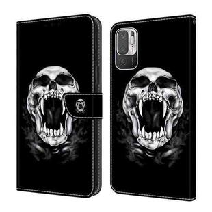 For Xiaomi Redmi Note 10 4G Crystal Painted Leather Phone case(Skull)