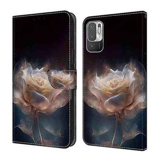 For Xiaomi Redmi Note 10 4G Crystal Painted Leather Phone case(Peony)