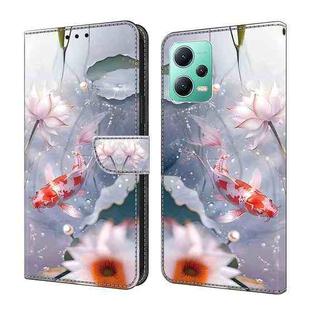 For Xiaomi Redmi Note 12 4G Global Crystal Painted Leather Phone case(Koi)
