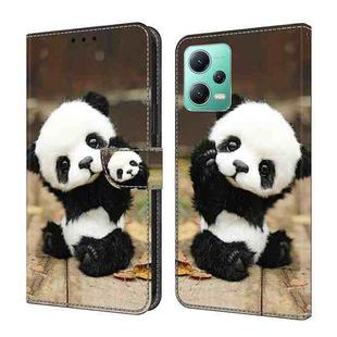 For Xiaomi Redmi Note 12 5G Global Crystal Painted Leather Phone case(Panda)