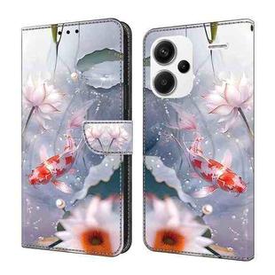 For Xiaomi Redmi Note 13 4G Crystal Painted Leather Phone case(Koi)