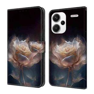 For Xiaomi Redmi Note 13 5G Crystal Painted Leather Phone case(Peony)