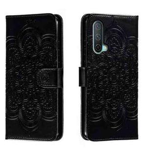 For OnePlus Nord CE 5G Sun Mandala Embossing Pattern Phone Leather Case(Black)