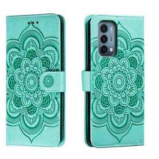 For OnePlus Nord N200 5G Sun Mandala Embossing Pattern Phone Leather Case(Green)