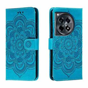 For OnePlus Ace 3 Sun Mandala Embossing Pattern Phone Leather Case(Blue)
