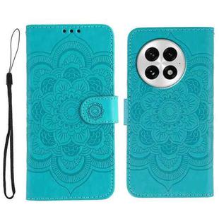 For OnePlus 13 Sun Mandala Embossing Pattern Phone Leather Case(Blue)