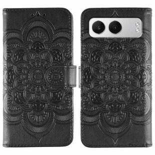 For OnePlus Nord 4 Sun Mandala Embossing Pattern Phone Leather Case(Black)