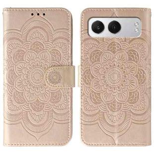 For OnePlus Nord 4 Sun Mandala Embossing Pattern Phone Leather Case(Rose Gold)