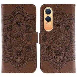 For OnePlus Nord CE4 Lite Global Sun Mandala Embossing Pattern Phone Leather Case(Brown)