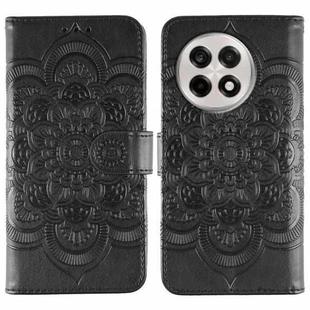For OnePlus Ace 5 / Ace 5 Pro / 13R Sun Mandala Embossing Pattern Phone Leather Case(Black)